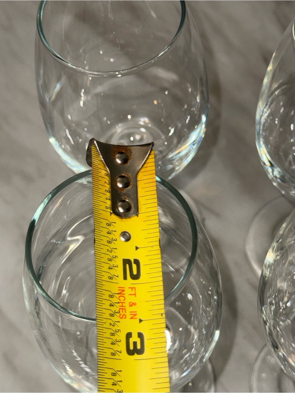 Clear Decorated Wine Glasses Set of 4, 10 oz Round Modern Stemmed 9 in - Picture 7 of 7